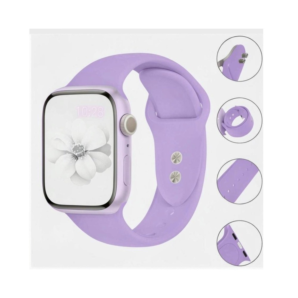 Apple iWatch Compatible Ultra SE Sporty Purple Silicone Watch Band 38/40/41/42mm